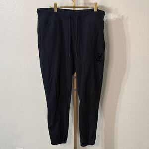 Psycho Bunny Black Jogger Sweatpants Zip Pockets XL